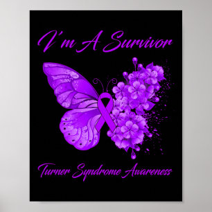 Póster Mariposa Soy Una Superviviente Conciencia del Sínd