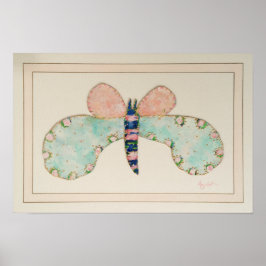 Póster Mariposa Susan con estampado de mat francés