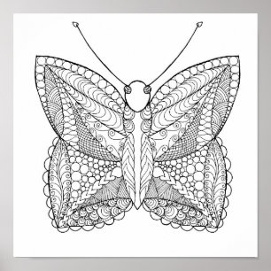 Póster Mariposa tropical inspirada 2 del diseño