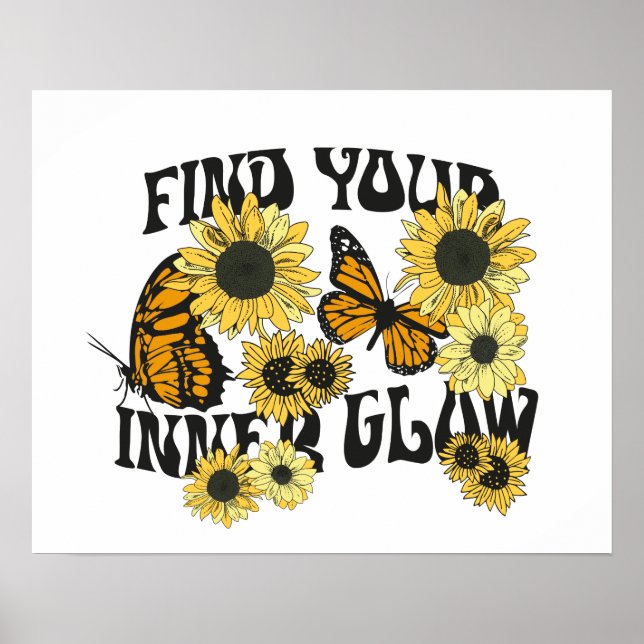 Póster Mariposa vintage | Buscar el brillo interno (Frente)
