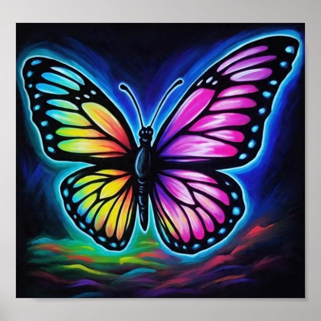 Póster MariposaArcoírisCósmico (Frente)