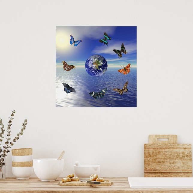 Póster Mariposas Blue Earth (Cocina)
