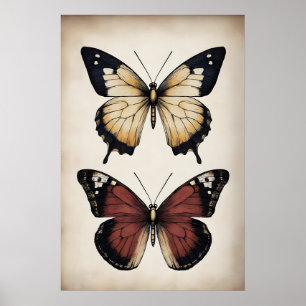 Póster Mariposas boho estampado, pared de mariposas melan