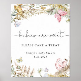 Póster Mariposas Boho Los bebés son dulces