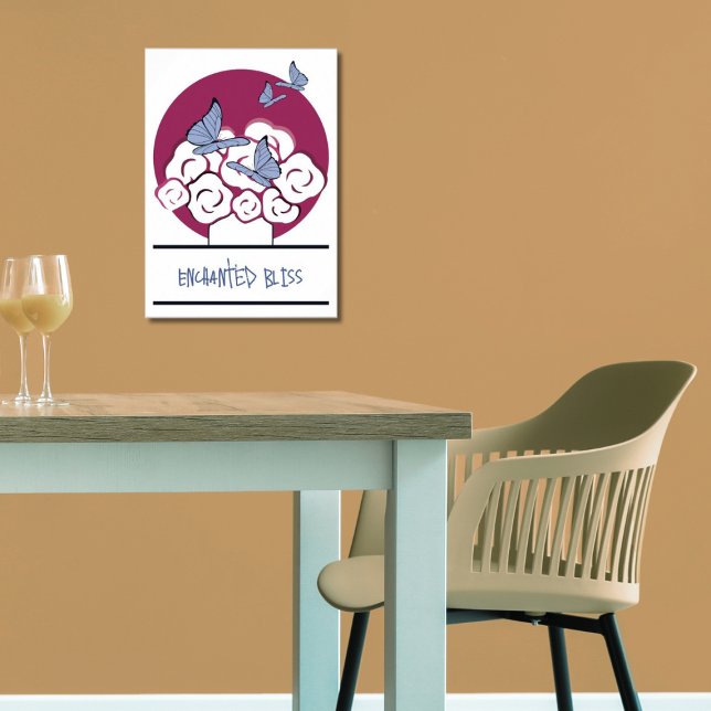 Póster Mariposas Bouquet rosa y blanca encantadas (Bouquet & Butterflies, Enchanted Bliss)