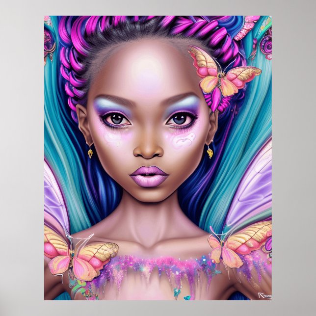 Póster Mariposas chica Colores psicodélicos regalo modern (Frente)