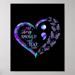 Póster Mariposas de conciencia suicida Semicolon Shir