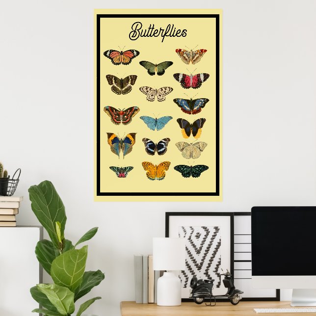 Póster Mariposas de época (Oficina en casa)
