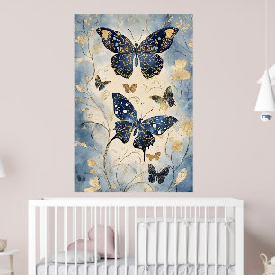 Póster Mariposas de estilo japonés,