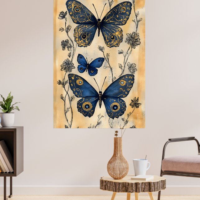 Póster Mariposas de estilo japonés, (Salón 3)