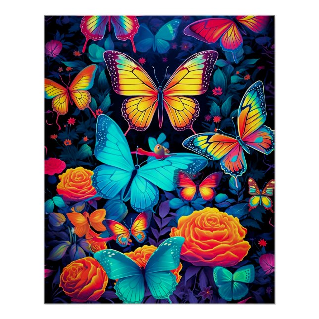 Póster Mariposas de luz negra (Anverso)