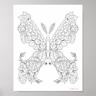 Póster Mariposas de mantequilla #10 Coloreado detallado