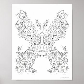 Póster Mariposas de mantequilla #10 Coloreado detallado