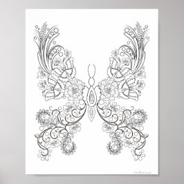 Póster Mariposas de mantequilla #17 Fantasía para colorea