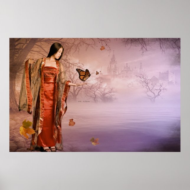 Póster Mariposas de otoño y monarca (Frente)