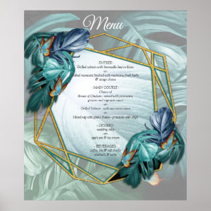 Póster Mariposas de paraídas/salpicaduras de turquesa tro