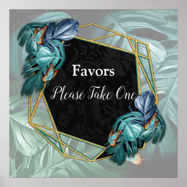 Póster Mariposas de paraídas/salpicaduras de turquesa tro (Frente)