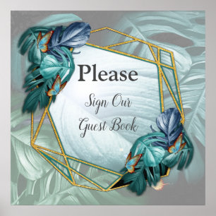 Póster Mariposas de paraídas/salpicaduras de turquesa tro