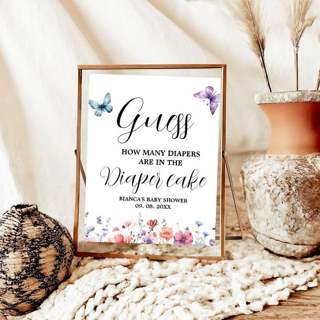 Póster Mariposas Diaper adivinando juego de Baby Shower (Subido por el creador)