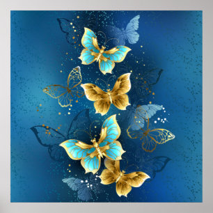 Póster Mariposas doradas