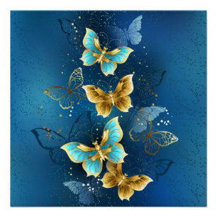 Póster Mariposas doradas