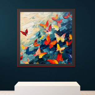 Póster Mariposas en Movimiento – Vuelo Abstracto Expresiv