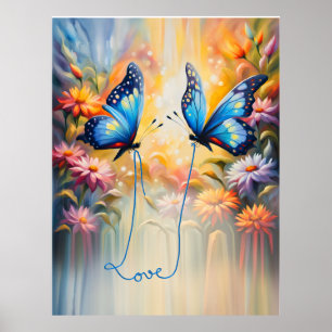 Póster mariposas enamoradas