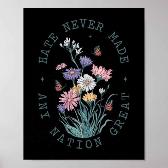 Póster Mariposas florales anti Trump Presidente demócrata (Frente)