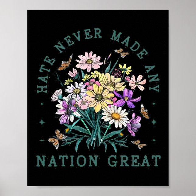 Póster Mariposas florales contra el presidente demócrata  (Frente)