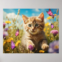 *~* Mariposas Flores Kitty 5:4 Gato de gatito AP68
