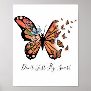 Póster Mariposas Flores Motivacional Inspirador 