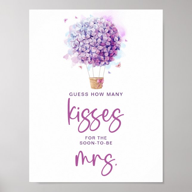 Póster Mariposas Lila Cuántos Besos Para La Novia (Frente)
