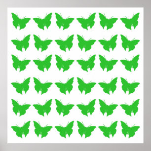 Póster Mariposas Negras Verdes