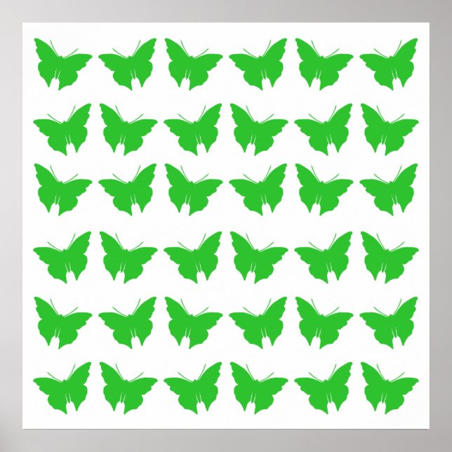 Póster Mariposas Negras Verdes (Frente)