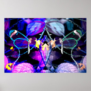 Póster Mariposas Neon Blue & Lilac increíbles