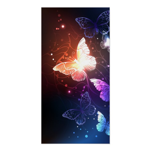 Póster Mariposas nocturnas brillantes (Anverso)