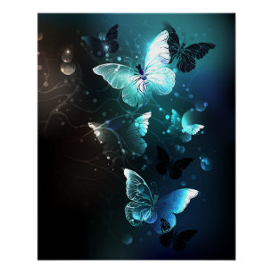 Póster Mariposas nocturnas de menta