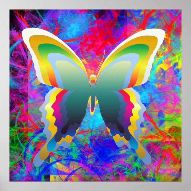 Póster Mariposas psicodélicas (Frente)
