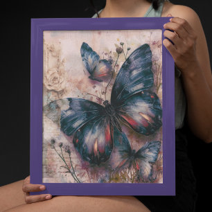 Póster Mariposas púrpura de época