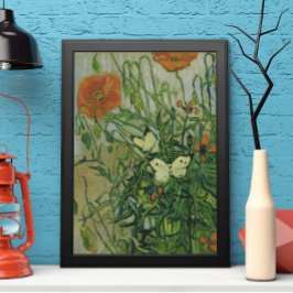 Póster Mariposas y amapolas por Vincent van Gogh
