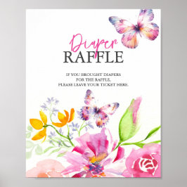 Póster Mariposas y canciones de cuna Diaper Raffle Baby S