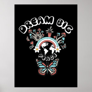 Póster Mariposas y hongos Sueño Gran inspo positivo