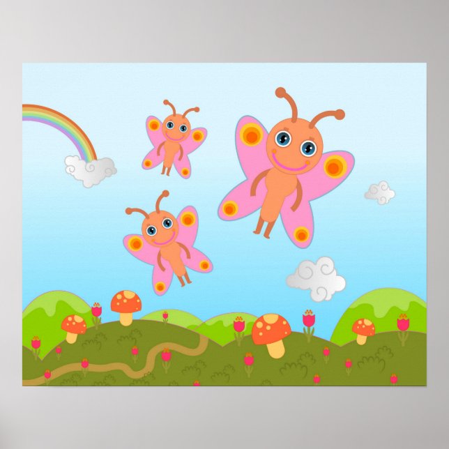 Póster Mariposas y setas (Frente)