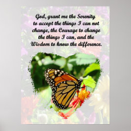 Póster MARIPOTOSA inspiradora Y ORACIONES DE SERENIDAD FL