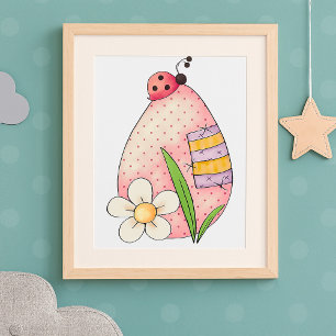 Póster Mariquita Huevo de Pascua