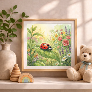 Póster Mariquita Insectos Pequeños Guardería