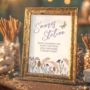 Póster Mariscos de flores silvestres acuarela otoño boda 