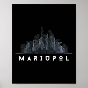 Póster Mariupol Ucrania Bandera Ciudad ucraniana cirílico