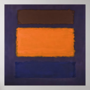 Póster Mark Rothko - Marrón, Naranja, Azul sobre Marrón -