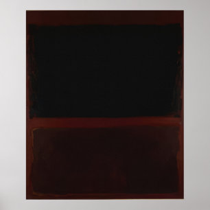 Póster Mark Rothko - Negro sobre Siena oscuro sobre púrpu